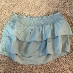 Denim off the shoulder crop top